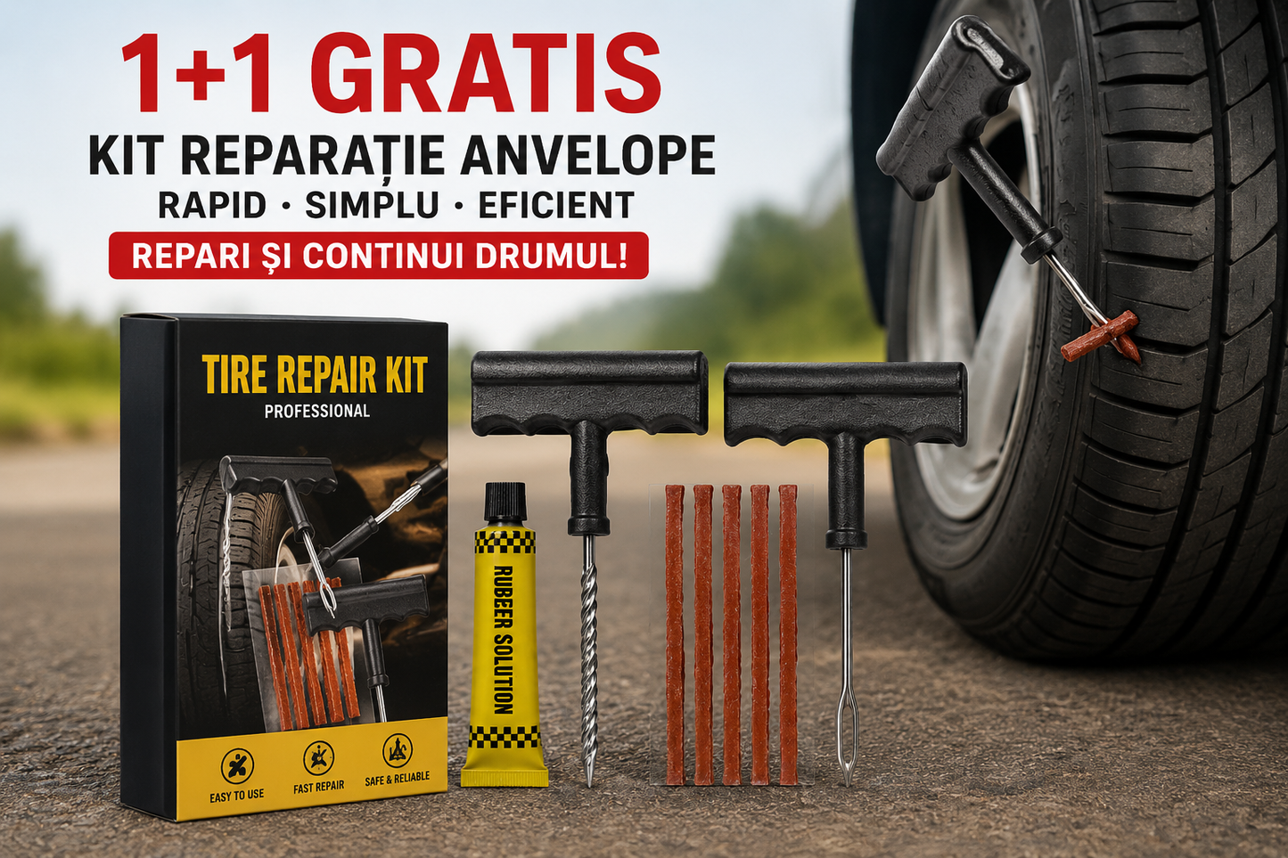 Kit Profesional pentru Reparatie Anvelope