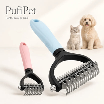 PufiPet – Perie Profesională 2-în-1 pentru Câini și Pisici