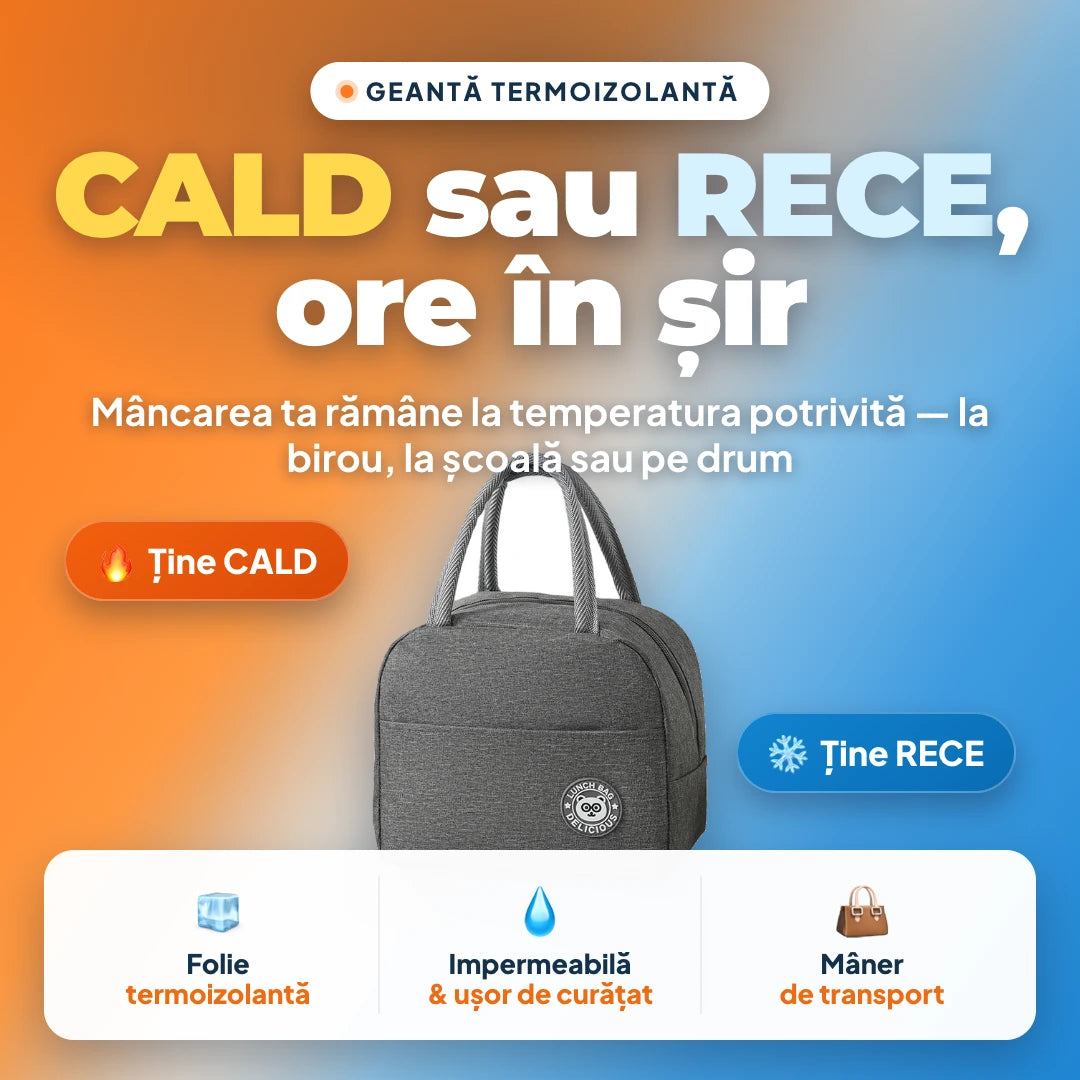 Geantă Termoizolantă pentru Prânz – CALD sau RECE