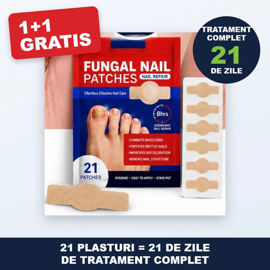 Plasturi Antifungici pentru Unghii – Tratament 21 Zile – 1+1 GRATIS